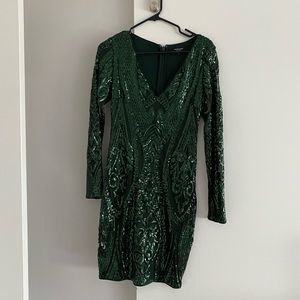 Marciano green sequined cocktail dress